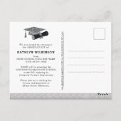 シルバーグリッターキャップ写真卒業発表 ポストカード (裏面)