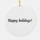 シルバーグリッターキラキラ星模様ライトグレー セラミックオーナメント (裏面)