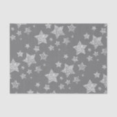 シルバーグリッターキラキラ星模様ライトグレー 薄葉紙 (正面)