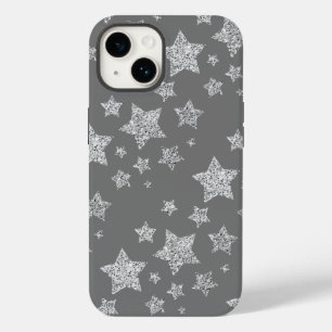 シルバーグリッターキラキラ星模様ライトグレー Case-Mate iPhone 14ケース