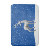 シルバーグリッタークリスマストナカイin雪 バスマット (正面縦)