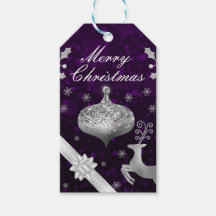 シルバーグリッタークリスマスバウブルとリボン