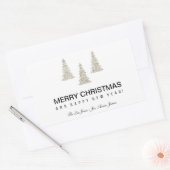 シルバーグリッタークリスマス 長方形シール (封筒)