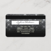 シルバーグリッタークレジットカードスタイル モダン 名刺 (裏面)