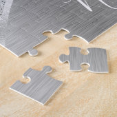 シルバーグリッターグラきらきら光るムメタパーソナライズされたリック ジグソーパズル (側面)