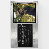 シルバーグリッターグラッドキャップ、フォトバラ金ゴールド卒業 横断幕 (縦)