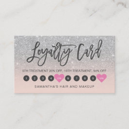 シルバーグリッターグラデーションスクリプト化粧pink10 ロイヤリティカード