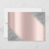 シルバーグリッターグラデーションバラ金ゴールドリハーサルディナー 招待状 (裏面)