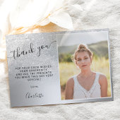 シルバーグリッターグラデーションメタリック3枚Sweet 16 サンキューカード