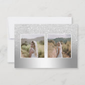 シルバーグリッターグラデーションメタリック3枚Sweet 16 サンキューカード (裏面)