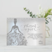 シルバーグリッターグラデーション《写真》ぼけ味、ドレス サンキューカード (スタンド正面)