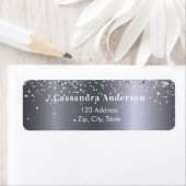 シルバーグリッターグラマラス差出人住所 ラベル (インサイチュ)