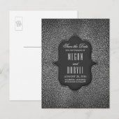 シルバーグリッターグラマーヴィンテージ保存日 案内ポストカード (正面/裏面)