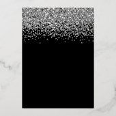 シルバーグリッターグラムブラック30歳の誕生日 箔招待状 (裏面)