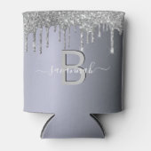 シルバーグリッターグラム輝くパーティー名 缶クーラー (正面)