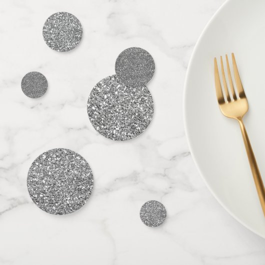 シルバーグリッターグリジースパークルグラムバースデーパーティー コンフェッティ (グループ)