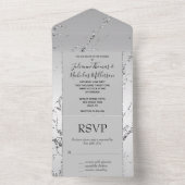 シルバーグリッターグリジーマーブル オールインワン招待状 (内側)