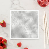シルバーグリッターグリッツィースノーフレーク スタンダードランチョンナプキン (インサイチュ)
