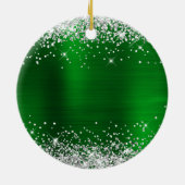 シルバーグリッターグリーンフォイル30歳の誕生日 セラミックオーナメント (裏面)