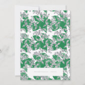シルバーグリッターグリーン花柄プンジャブシークエコーオンカル 招待状 (裏面)
