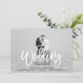 シルバーグリッターグレーシック結婚写真 招待状