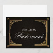 シルバーグリッターコンフェッティ　あなたは私のブライズメイドになってくれる？ 招待状 (正面/裏面)