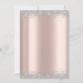 シルバーグリッターコンフェッティ ローズゴールド 50歳の誕生日 招待状 (裏面)