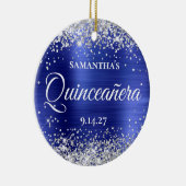 シルバーグリッターサファイアブルーキンセニェラ写真 セラミックオーナメント (右)