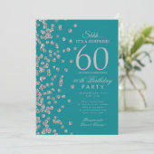 シルバーグリッターサプライズ60歳の誕生日 招待状 (スタンド正面)