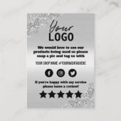 シルバーグリッターサンキューディスカウントカード 名刺 (裏面)