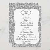 シルバーグリッターシルバーインフィニティバチェロレッテ 招待状 (正面/裏面)
