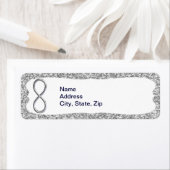 シルバーグリッターシルバーインフィニティ住所 シール (インサイチュ)