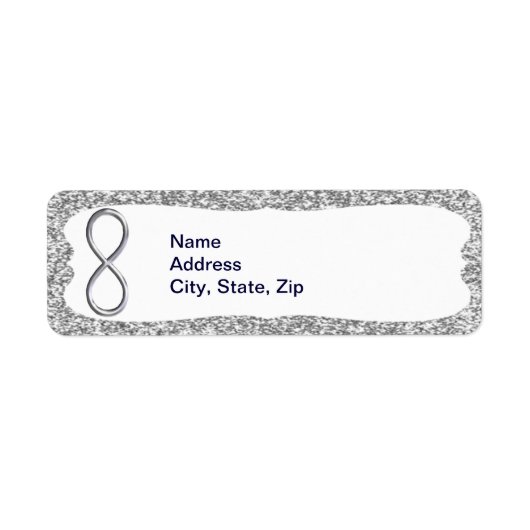 シルバーグリッターシルバーインフィニティ住所 シール (正面)