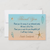 シルバーグリッターシーシェルスターフィッシュ感謝してい退職 ノートカード (正面)