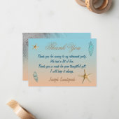 シルバーグリッターシーシェルスターフィッシュ感謝してい退職 ノートカード (正面/裏面インサイチュ)