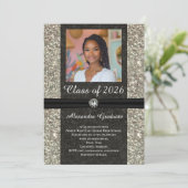 シルバーグリッタージェムフォトクラス2025年卒業 招待状 (スタンド正面)