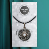 シルバーグリッタージュエリーイヤリングまたはネックレスディスプレイ 名刺