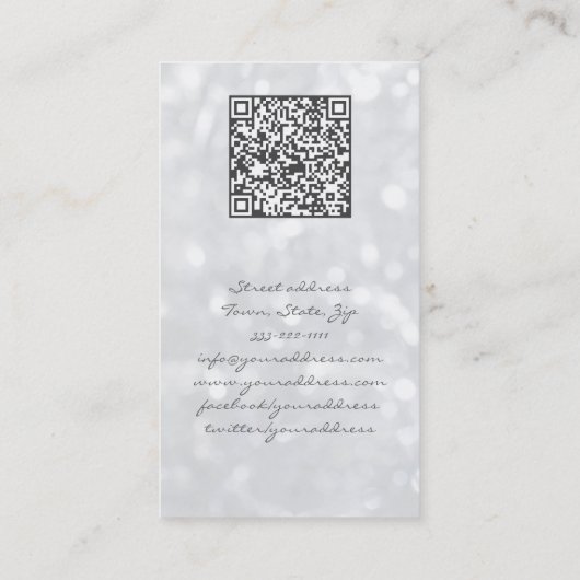 シルバーグリッタージュエリーイヤリングまたはネックレスディスプレイ 名刺 (裏面)