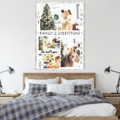 シルバーグリッタージョイラブピースファミリーネーム&フォト キャンバスプリント (インサイチュ (寝室))