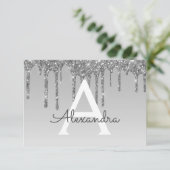 シルバーグリッタースウィート16日付を保存 招待状 (スタンド正面)