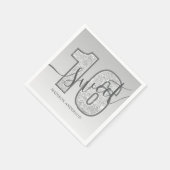 シルバーグリッタースクリプトスウィート16誕生日 スタンダードカクテルナプキン (角)