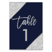 シルバーグリッタースクリプトnavy blue table number テーブルナンバー (裏面)