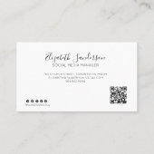 シルバーグリッタースクリプトQRコードの名刺 名刺 (裏面)