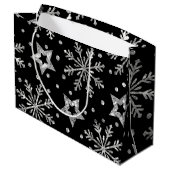 シルバーグリッタースターズ&スノーフレーク ラージペーパーバッグ (裏面アングル)