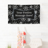 シルバーグリッタースターズ&スノーフレーク 横断幕 (インサイチュ)