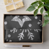 シルバーグリッタースターズ&スノーフレーク 薄葉紙 (ギフト)