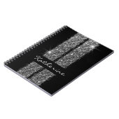 シルバーグリッターストライプのレガーリーース車愛好家 ノートブック (左側)