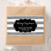 シルバーグリッターストライプズ住所 シール (インサイチュ)