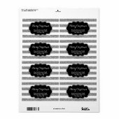 シルバーグリッターストライプズ住所 シール (フルシート)