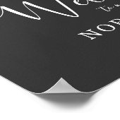 シルバーグリッタースノーフレークウィンターウェディングウェルカム ポスター (角)